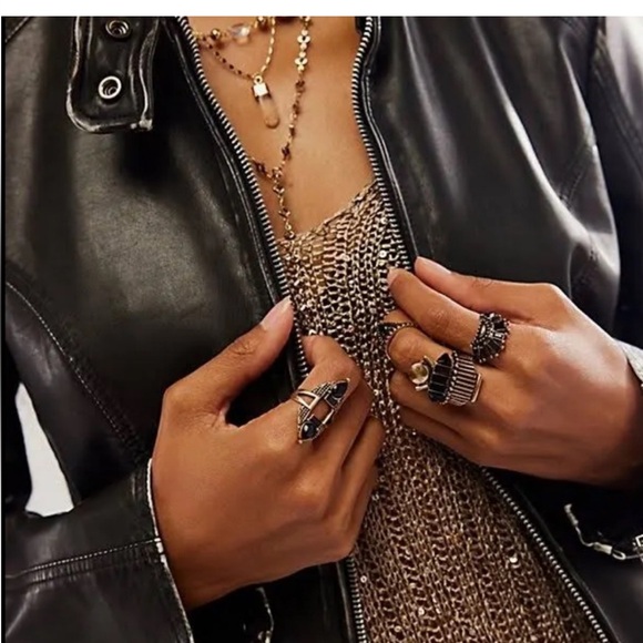 FREE PEOPLE Rhapsody Ring Set - Gold - Picture 2 of 4